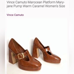 Vince Camuto Tan Patent Leather Heels